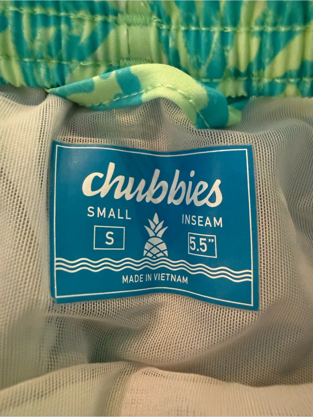 Chubbies Classic 5.5in Lined Swim Shorts Green Men's Size Small